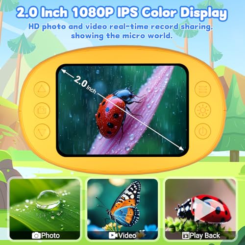 1000X Handheld Digital Microscope for Kids, STEM Educational Toys - color: Orange