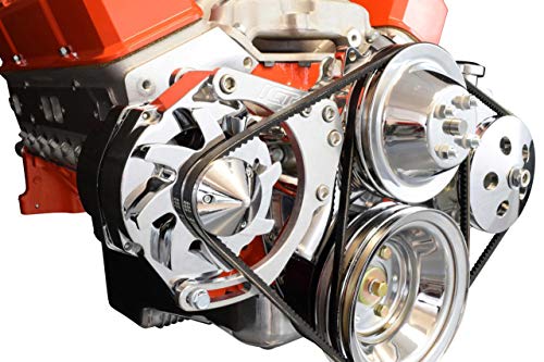 ICT Billet SBC Alternator/Power Steering Pump Accessory Drive Bracket Kit for Double Hump Heads 305 327 350 383 5.0L 5.7L V8 Designed & Manufactured in the USA 551576