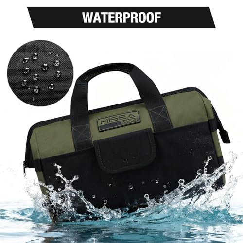 HISEA 3 Pack Heavy Duty Tool Bag, 16-Inch Waterproof Tools Organizer Tote - color: Red, Navy, Green, size: 16 Inch