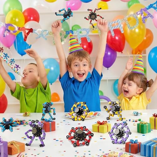 Gokeey Transformable Fidget Spinners for Kids and Adults Stress Relief Sensory Toys for Boys and Girls Fingertip Gyros for Kids Classroom Birthday Party Favors - style: fidget toys 48pc