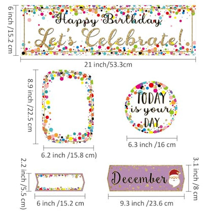 Outus 60 Pcs Happy Birthday Bulletin Board Confetti Classroom, Bright Color - color: Bright Color