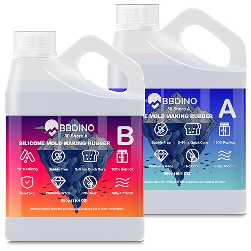 BBDINO Silicone Mold Making Kit 30A Platinum Liquid 2.42 lbs Translucent - size: Clear 38.8 Oz