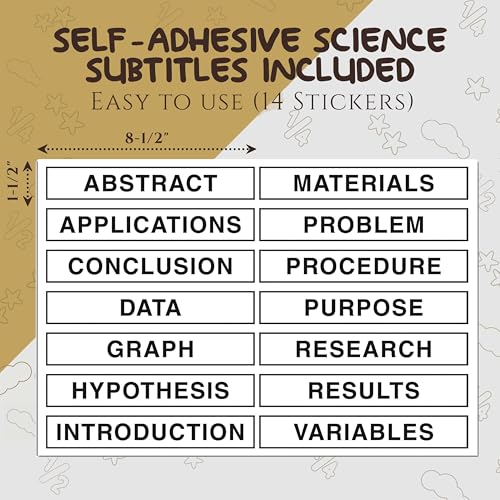 White Trifold Presentation Board 36" x 48" (Pack of 24) Self-Adhesive Science Subtitles Included - Display Exhibition Board Lightweight and Portable with Smooth Surface - by Emraw - size: 36" X 48", style: 24