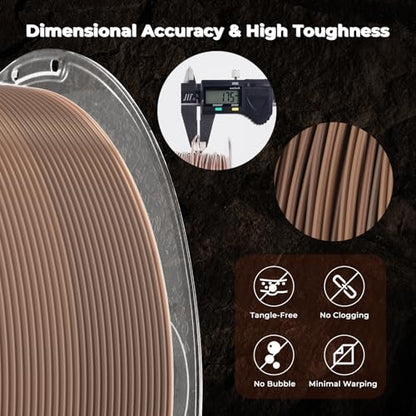 AMOLEN PLA 3D Printer Filament 1.75mm Fossil Gradient Stone 1KG - color: Fossil Gradient