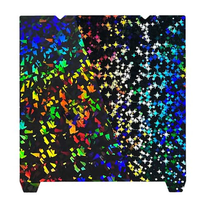 IdeaFormer-3D Rainbow Confetti PEF+Galaxy PEY Build Plate for Creality K1C/K1/K1 SE/Ender 3 V3 SE/Ender 3 V3 KE/Ender 3 S1/Pro/Ender 5 S1, Flexible PEF PEY Spring Steel Effect Sheet 235x235mm - color: Confetti PEF+Galaxy PEY