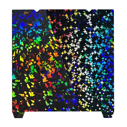 IdeaFormer-3D Rainbow Confetti PEF+Galaxy PEY Build Plate for Creality K1C/K1/K1 SE/Ender 3 V3 SE/Ender 3 V3 KE/Ender 3 S1/Pro/Ender 5 S1, Flexible PEF PEY Spring Steel Effect Sheet 235x235mm - color: Confetti PEF+Galaxy PEY