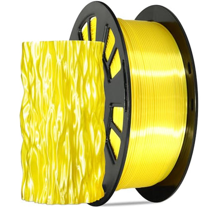 Silk Yellow PLA Satin Shiny 3D Printer Filament, 1.75mm Diameter 1kg Spool 2.2lbs for FDM 3D Printers - color: Silk Yellow