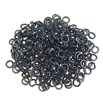 HELIFOUNER 300 Pieces 8.8 Grade Alloy Steel M3 Split Lock Washers, Spring Lock Washers for Screws Bolts, Black - color: Black, size: M3 (300 PCS)