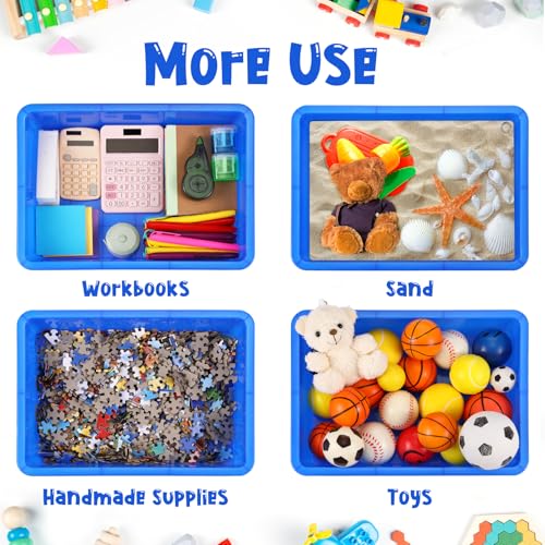 Hoteam 10 Pack Flat Bins Paper Trays,Blue,13.78 X 9.84 X 3.15 Inch - color: Blue, size: 13.78 x 9.84 x 3.15 Inch