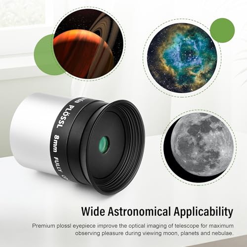 Astromania Telescope Eyepiece 1.25 Inch Plossl Eyepiece Telescope Lense 8mm - size: 1.25" - 8mm