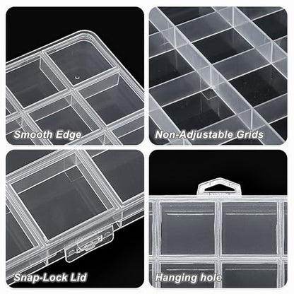 SUTOKAKA 24 Grids Plastic Bead Organizer - size: 24