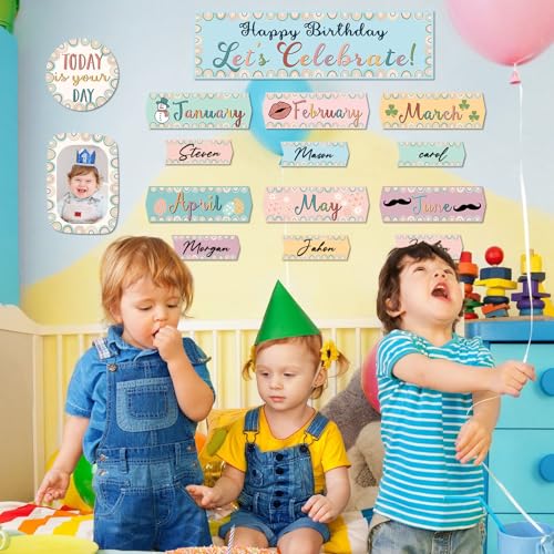 Outus 60 Pcs Happy Birthday Bulletin Board Decorations Set - color: Boho