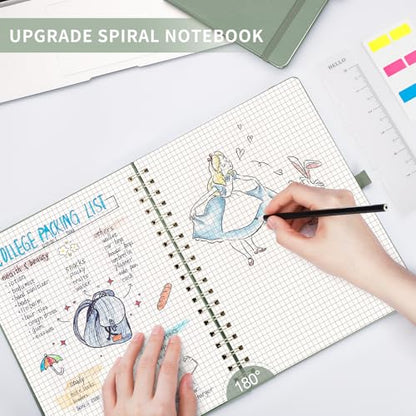 AHGXG Graph Paper Notebook, 140 Pages, B5 (7.6" x 10") - color: Sage Green, style: B5-Graph