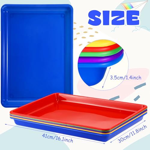Hoteam Mix 5Pcs Paper Trays for Classroom Turn in Paper Tray, 16x12x1inch - color: Mix, size: 16x12x1inch