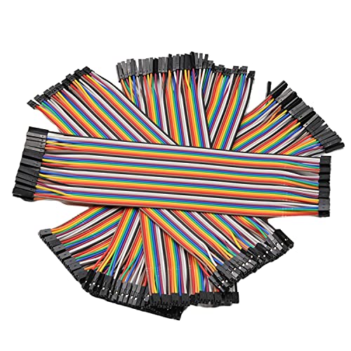 Fielect 40pin Female to Female Dupont Jumper Wires Breadboard Jumper Wires Colorful Ribbon Cables 2mm to 2.54 mm Pitch 20cm Long 5Pcs - color: F/F, size: 2.0mm/2.54mm 5PCS