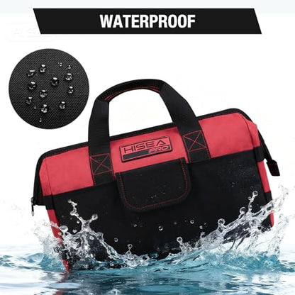 HISEA 3 Pack Heavy Duty Tool Bag, 13-Inch Waterproof Tools Organizer Tote - color: Red, size: 13 Inch
