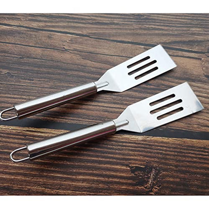 Mini Serving Spatula with Comfortable Handle, 9.8 Inch Stainless Steel Mini Brownie Serving Spatula for Fried Eggs, Cakes, Frying Pan Cookie, Serving Desserts (2 Pack)