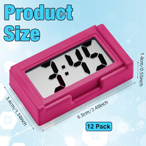 Frienda 3 Pieces Mini Small Digital Clock Stick On,White,Blue,Red - color: White,blue,red