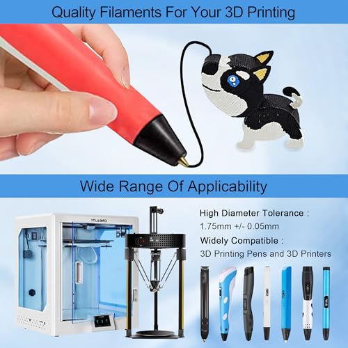 MIKA3D 16 Colors Silk Shiny PLA Filament Sample Pack, Each Color 4 Meter Length, Total 64m Silk Shiny PLA 3D Printer 3D Pen Material Refill Sample Pack - color: 16 Colors Silk Shiny Pla