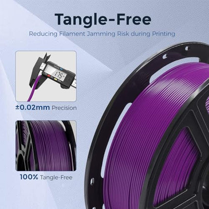 FLASHFORGE PETG Pro Filament 1.75mm Purple, 3D Printer Filament 1kg (2.2lbs) Spool, Dimensional Accuracy +/- 0.02mm, 3D Printing Filament for Various Mechanical Parts, Waterproof Parts - color: Purple