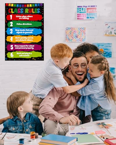 D24TIME Classroom Rules Poster-16.5" x 11.2" Educational Posters - color: Bright