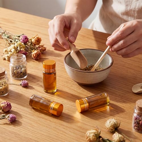 Didaey 50 Pcs 10ml Mini Glass Bottles with Screw Caps, Gold - color: Gold, size: 10ml