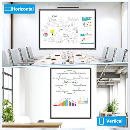H-Qprobd 48"x36" Magnetic White Board Dry Erase Wall Mount Whiteboard - Office Home Classrooms White Board Hanging Writing Board with Black Aluminum Frame - size: 48"x36"