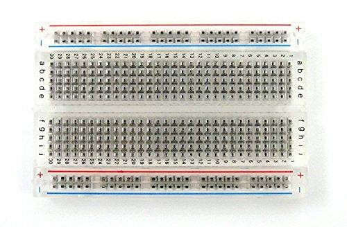 Premium Transparent Solderless Plug-in BreadBoard, 400 Tie Points, 2 Bus Strips, 3.3" x 2.1" with Adhesive Backing by Science Purchase