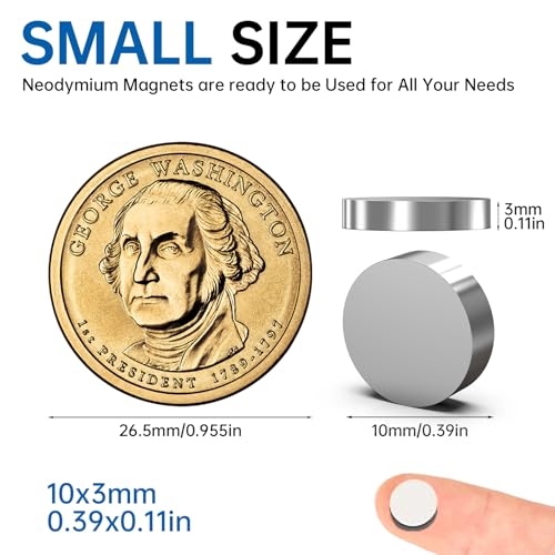 10x3mm Magnets for Crafts, 50PCS Small Strong Neodymium Magnets - size: 10x3mm 50PCS