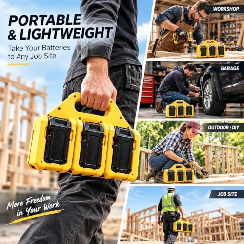 6 Slot Battery Holder for DeWalt 20V/60V, Battery Storage Rack - size: DW-6