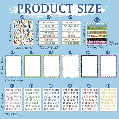 Dispowreath 96 Pcs Science Fair Board Supplies,Geometric Style - style: Geometric Style