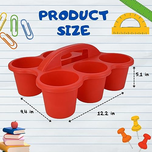6-Hole Cup Caddies with Handle, Assorted Color Organizer Storage Container Holder Portable Utility Caddy Perfect for Classrooms Home Office Arts & Crafts, 2 ct. (Colors May Vary)
