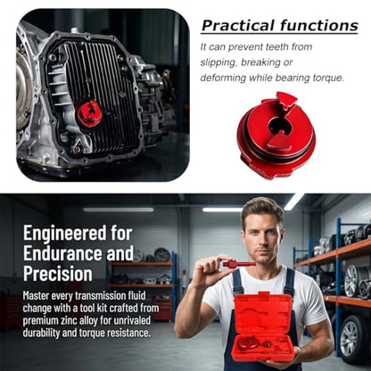 4PCS Car Transmission Fill Tool, Heavy Duty Vehicle Transmission Filler Adapter Kit, Automotive Oil Change Tool Set Accessories, Compatible with 725.0 Tronic 9 Speed (Red) - color: Red