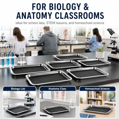 iplusmile 6 Pack Dissection Trays with Black Wax 10.2" x 7.5" Black - color: Black