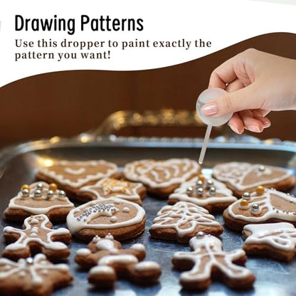 Cake Decorating Transfer Pipettes, 50 Piece Set, 5 Shapes, Plastic Droppers for Parties and DIY Art
