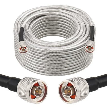 MOOKEERF RG8X N Male to N Male Cable 75FT,Ultra Low Loss N Cable 50 ohm RG8X Stranded Core for WiFi Router,Amplifier,Antenna,Signal Booster Use - size: 75FT