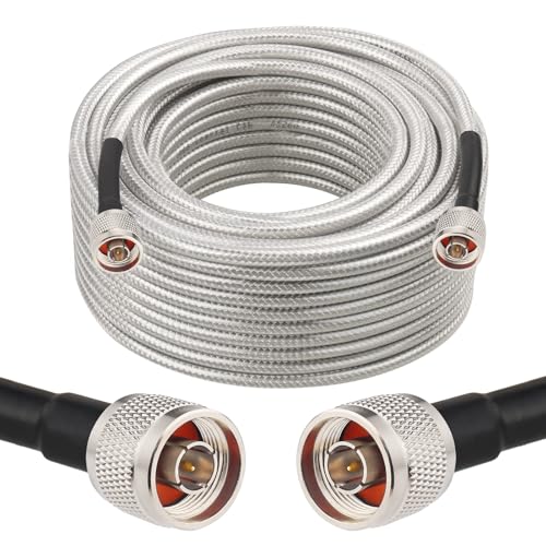MOOKEERF RG8X N Male to N Male Cable 75FT,Ultra Low Loss N Cable 50 ohm RG8X Stranded Core for WiFi Router,Amplifier,Antenna,Signal Booster Use - size: 75FT