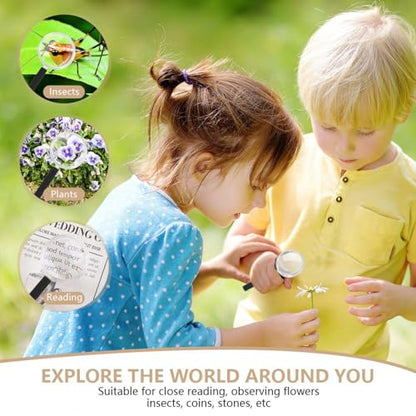 SenseYo 10 Pack 3X Mini Kids Magnifying Glass Handheld Small Magnifier for Seniors Reading Close Work Book Newspaper Hobby Nature Exploration Scientific Activities