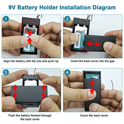 VWEICYY 9V Battery Holder,9V Battery Connector with Switch,9 Volt Battery Holder with Leads，Widely Used in Student Experiments,LED Strips or Other Devices with 9V Batteries (3 Pack) - style: 3 PACK