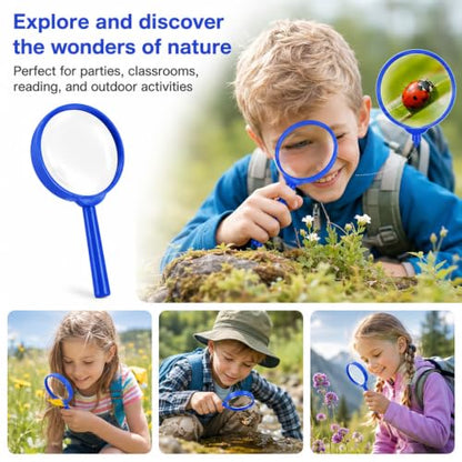 8PCS 3X Kids Magnifying Glass Small Mini Handheld Magnifier