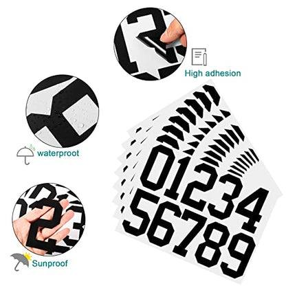 TaoBary 8 Sheets Mailbox Numbers Stickers Self Adhesive 0-9, Black, 3 Inch - color: Black, size: 3 Inch