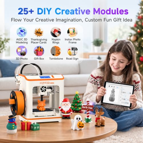 Hephi3d TINA2C 3D Printer for Beginners & Kids with Filament Starter Kit - color: Blue/Green/White/Red