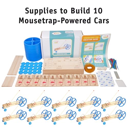 Mousetrap Car Kit, 10-Pack - Mouse Trap Physics STEM Kits, Classroom - size: 10 Pack