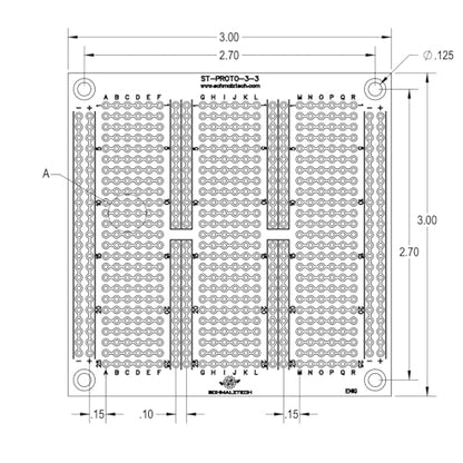 Double Sided ENIG Protoboard, Solderable Breadboard, Electronic Circuit Board for DIY Prototype Circuit, FR4, Plated Through Hole Solder Prototype Board, ST-PROTO-3-3 (3" x 3") - style: 3" x 3"