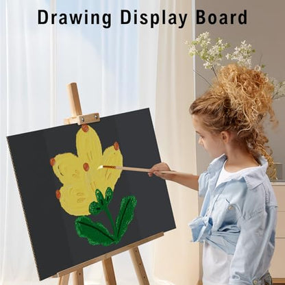 HAUTOCO 12 Pcs Trifold Poster Board 26 x 15.74'' Medium Presentation Boards - color: Black, size: 26 x 15.74''