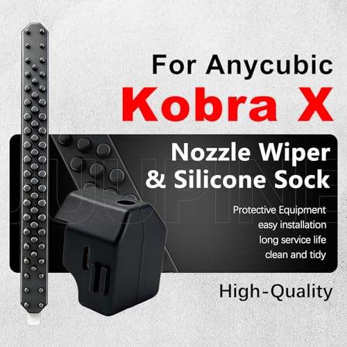 6+1 Silicone Sock & Nozzle Brush Set for Anycubic Kobra X/Kobra 4 Nozzles Silicone Cover,300°C Heat-Resistant Hotend Sleeves with Self-Adhesive Nozzle Wiper – Stick Directly on Platform for Anycubic - color: Silicone Sock and Nozzle Wiper