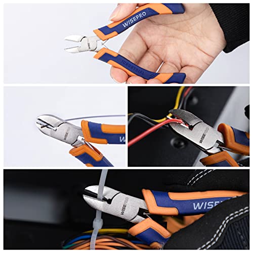 Mini Diagonal Pliers, 4.5 Inch Micro Wire Flush Cutters, Precision Side Cutting pliers with spring shrapnel loaded - style: 4.5 Inch Diagonal Pliers