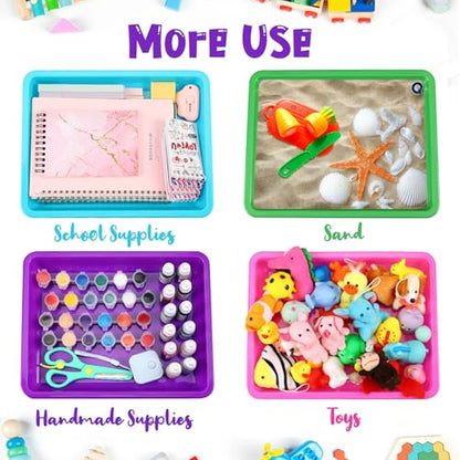 Maitys 24 Pcs Plastic Art Tray 11x8.7x1 Inch Activity Craft Tray,Colorful - color: Colorful
