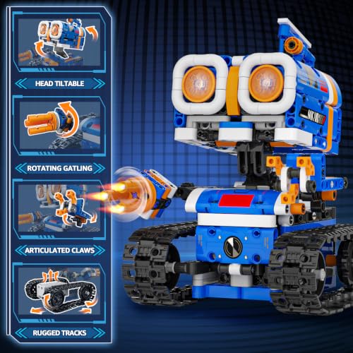 STEM Robot Building Kit, APP & Remote Control Robotics for Kids Ages 8-12
