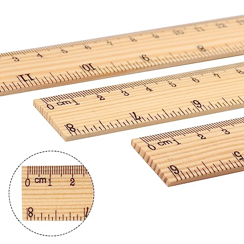 144 Packs Wooden Rulers, 12 Inch Double Sided Wood School Ruler for Home, Student, Office Use, 2 Scale,by,GNIEMCKIN - size: 144 Packs12 Inch